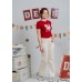 Back ribbon drawstring with cat printed top