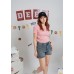 High waist loose denim shorts