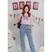 Letter graphic print short sleeves top
