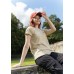 Solid color short sleeves T-shirt