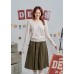 V-neck long sleeves knitted top