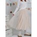 A-line midi with layered floral print skirt