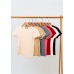 Crewneck short-sleeved solid color top