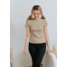 Crewneck short-sleeved solid color top