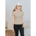 Crewneck short-sleeved solid color top