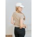 Crewneck short-sleeved solid color top