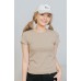 Crewneck short-sleeved solid color top