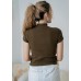High-necked solid color top