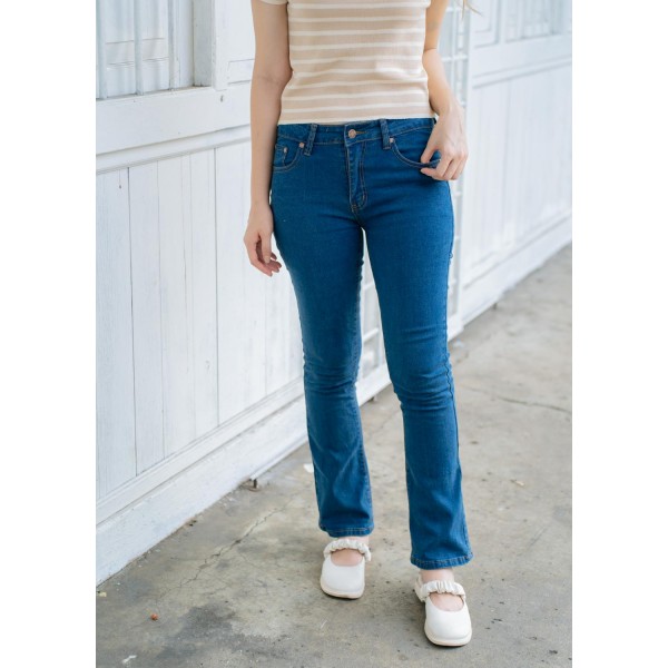 Slightly flared denim trousers