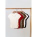 Chain-knit half-turtleneck short-sleeved top