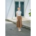 Chain-knit half-turtleneck short-sleeved top