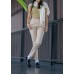 Narrow-legged open V pants
