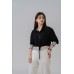 Drawstring Hem Layered Check Shirt