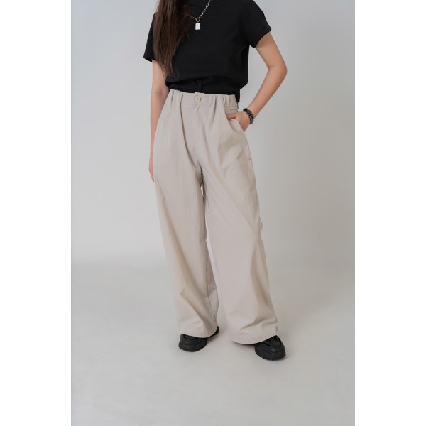 Waist Pleated Button Pants
