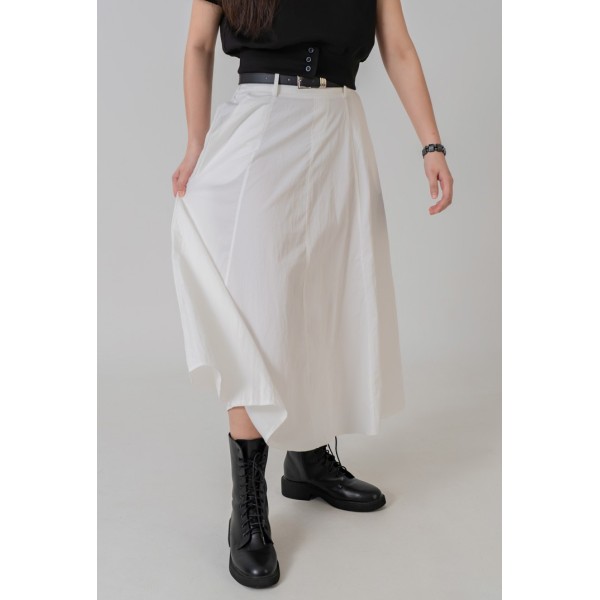 Belted A-Line Skirt