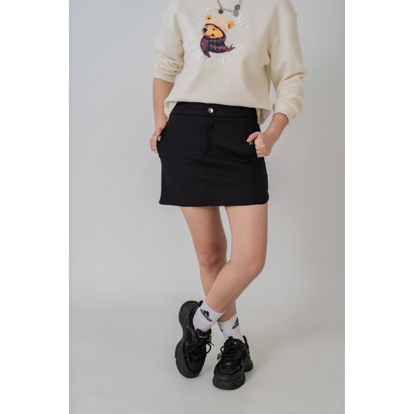 Two Button A-Line Skirt