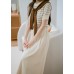 Semi-rubber maxi skirt with front buttons