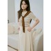 Semi-rubber maxi skirt with front buttons