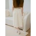 Semi-rubber maxi skirt with front buttons