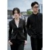 Solid Button Front Curved Hem Shirt