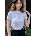 Crewneck top with lace-up design at both sides