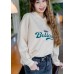 Long-sleeved shirt with a letter reverse collar