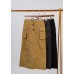 Drawstring cargo maxi skirt