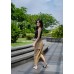 Drawstring cargo maxi skirt