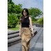 Drawstring cargo maxi skirt