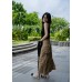 Drawstring cargo maxi skirt