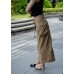 Drawstring cargo maxi skirt
