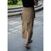 Drawstring cargo maxi skirt