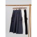 Rubber maxi skirt with double side pockets