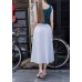 Rubber maxi skirt with double side pockets