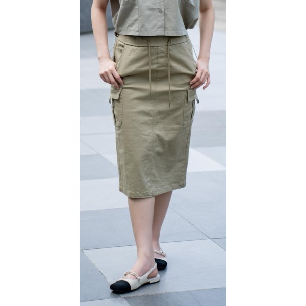 Cargo drawstring skirt