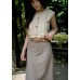 A-line belt maxi skirt