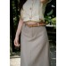 A-line belt maxi skirt