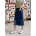 Split over-the-knee denim maxi skirt