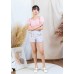 High-waisted suit shorts