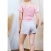High-waisted suit shorts