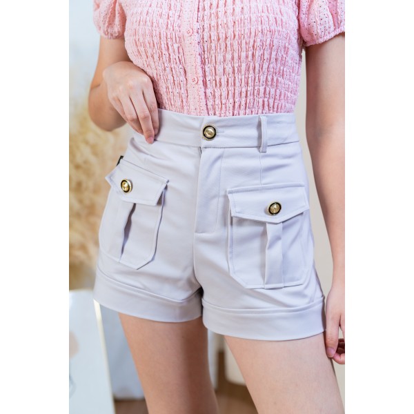 High-waisted suit shorts