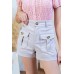 High-waisted suit shorts