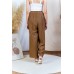 Straight-leg ruffled elastic drawstring trousers