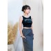 Contrasting edging font vest