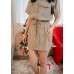 Plastic drawstring double pocket skirt