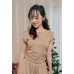 Sleeve-cinched waisted top