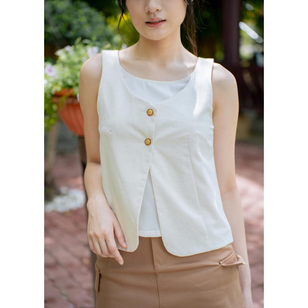 Double-button vest jacket