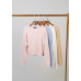 Knitted crewneck long-sleeved top