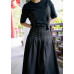 Punk pleated maxi dress
