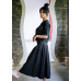 Punk pleated maxi dress